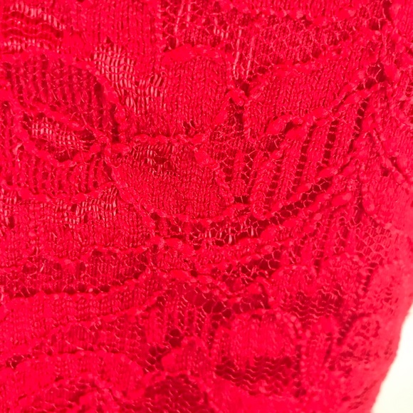Jessica London Sz 12 Red Lace Peplum Blouse S/S - Picture 4 of 7